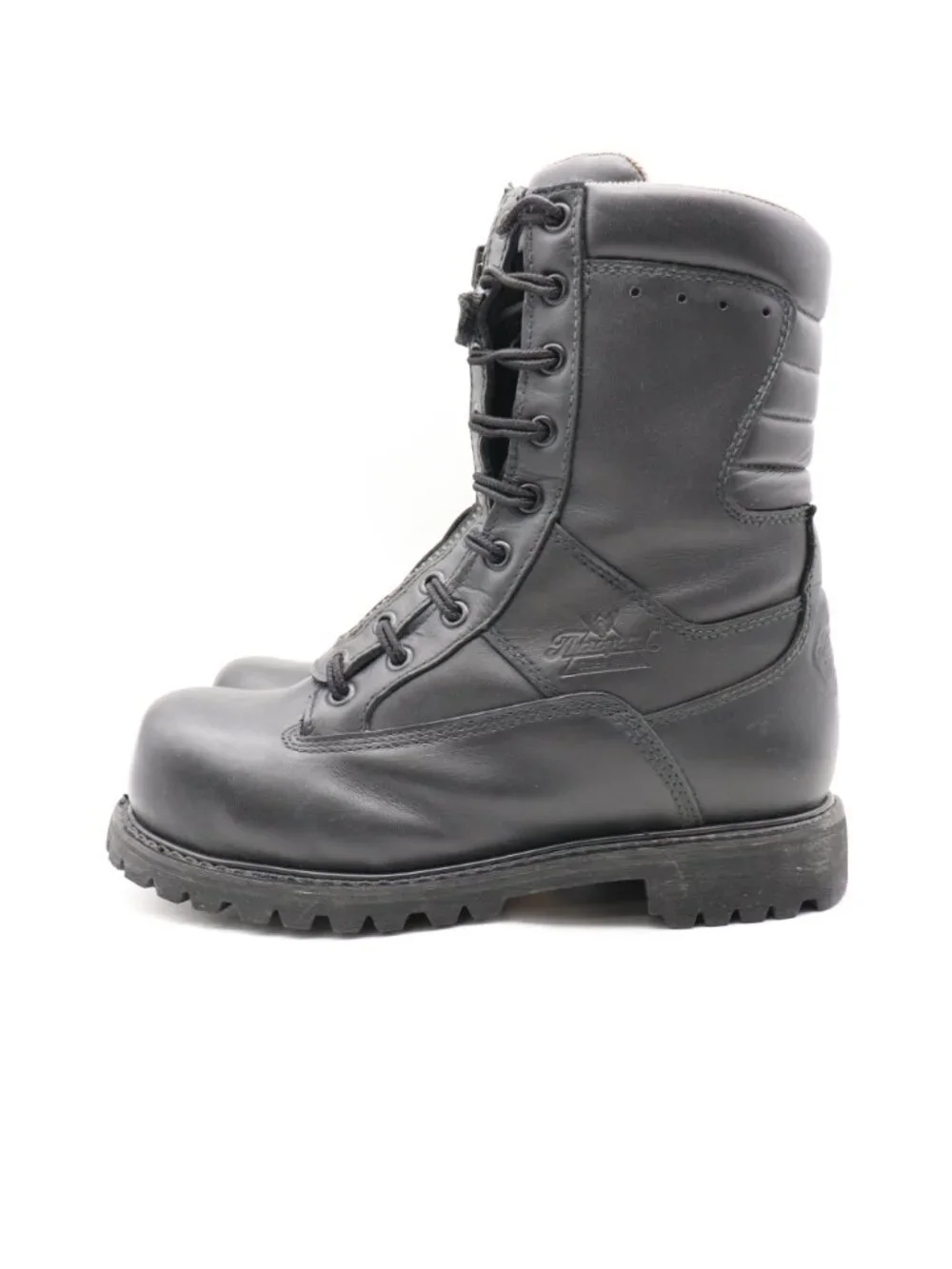 Thorogood HellFire Boots Men's Size 8.5 W Black Leather Zip Steel Toe Boots